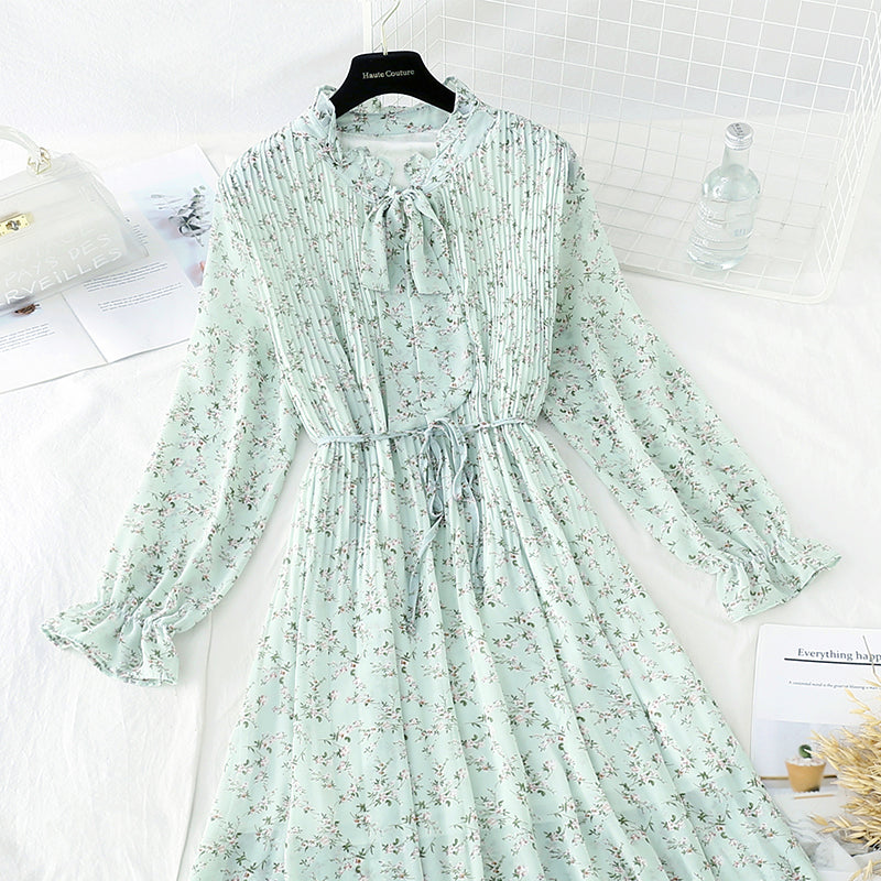 The new French Vintage chiffon skirt shows a thin temperament at the waist  4703