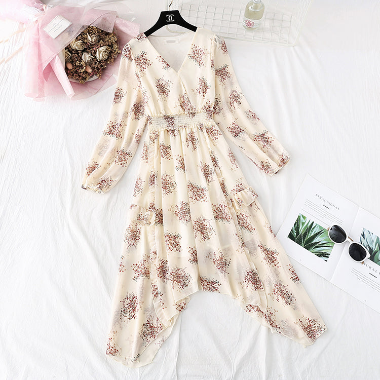 Irregular ruffled floral bottomed skirt  3994