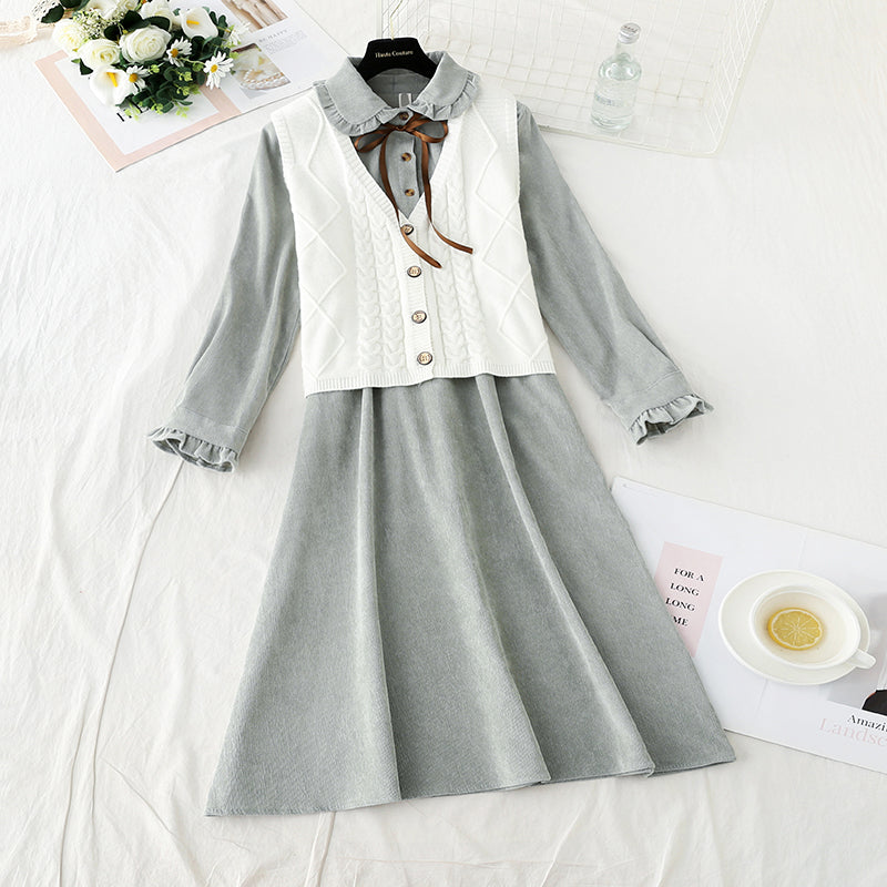 New women's gentle style, thin and high waistcoat two-piece set  3917