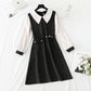 Korean Lapel bottomed dress is fashionable and slim  4793