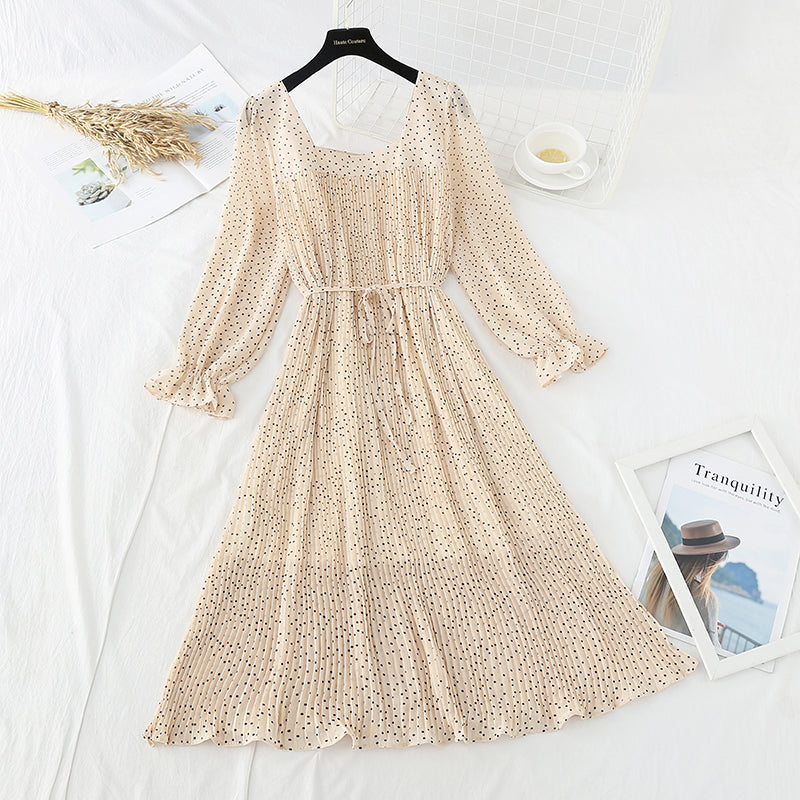 Japanese soft wind floral long sleeved dress  4708