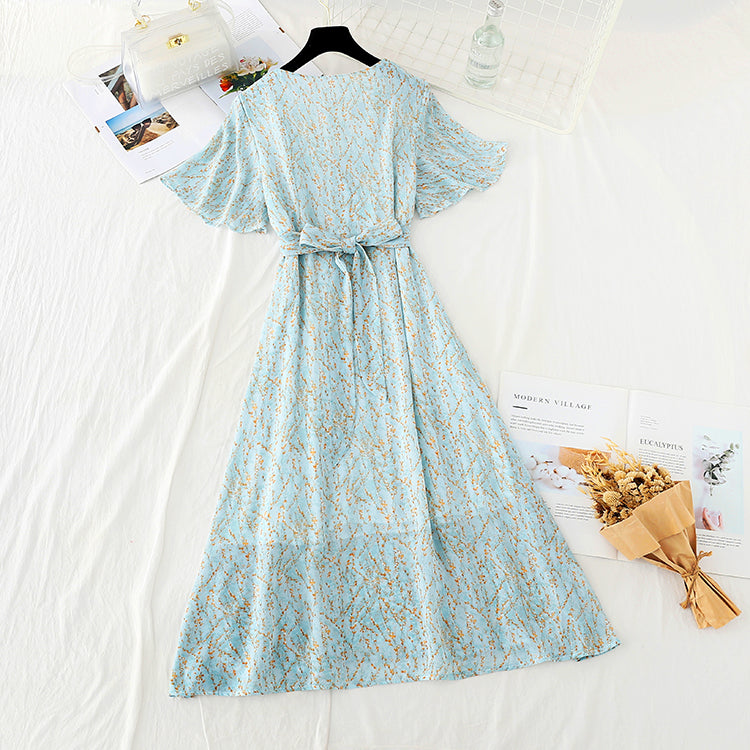 The new waist is slim, gentle and retro French dress  4651