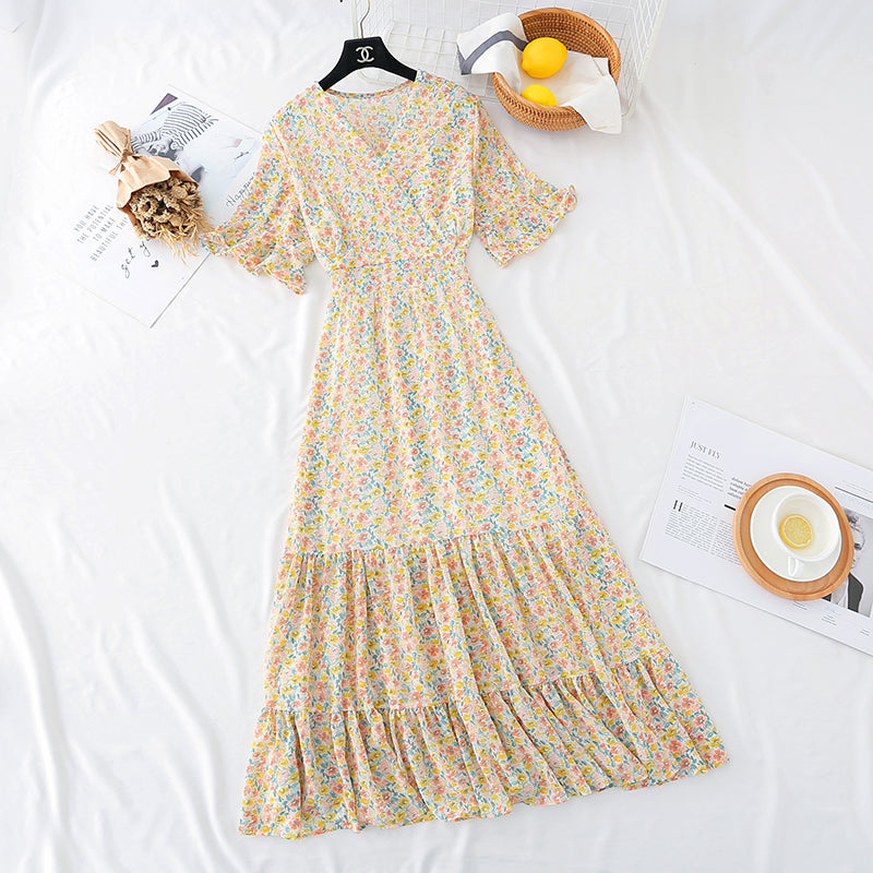 New style temperament, slim waist, French retro lotus leaf skirt  4508