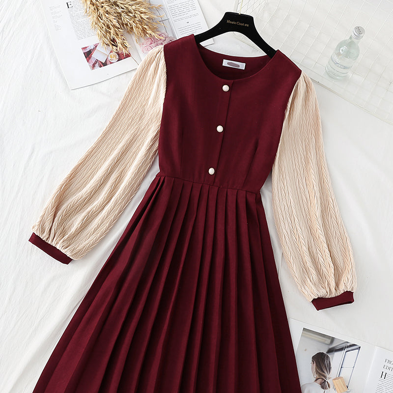 The new gentle Department wears a French retro pleated skirt  4779