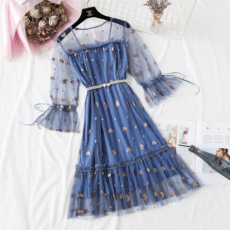 Love gauze dress is super xiansen sweet  4343