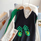 Knitted vest vest coat Vintage V-neck vest  5259