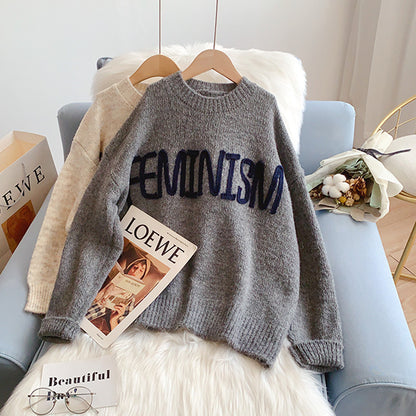 Lazy Wind Pullover mit Rundhalsausschnitt und Buchstaben 5221