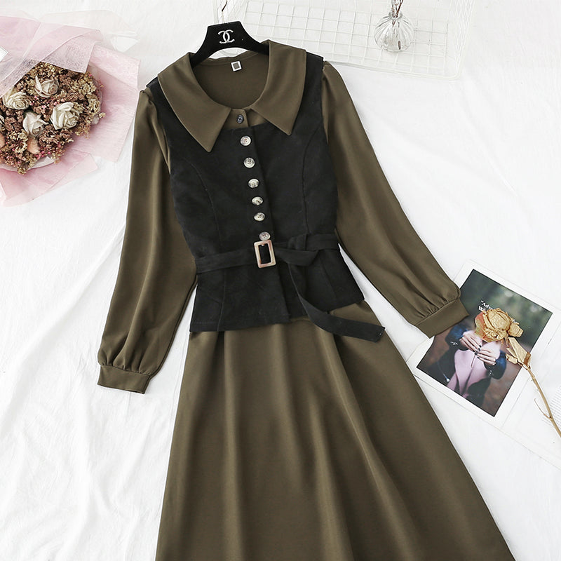 Neue Weste + französischer Retro-Puppenhals mit langen Ärmeln und Boden 3949