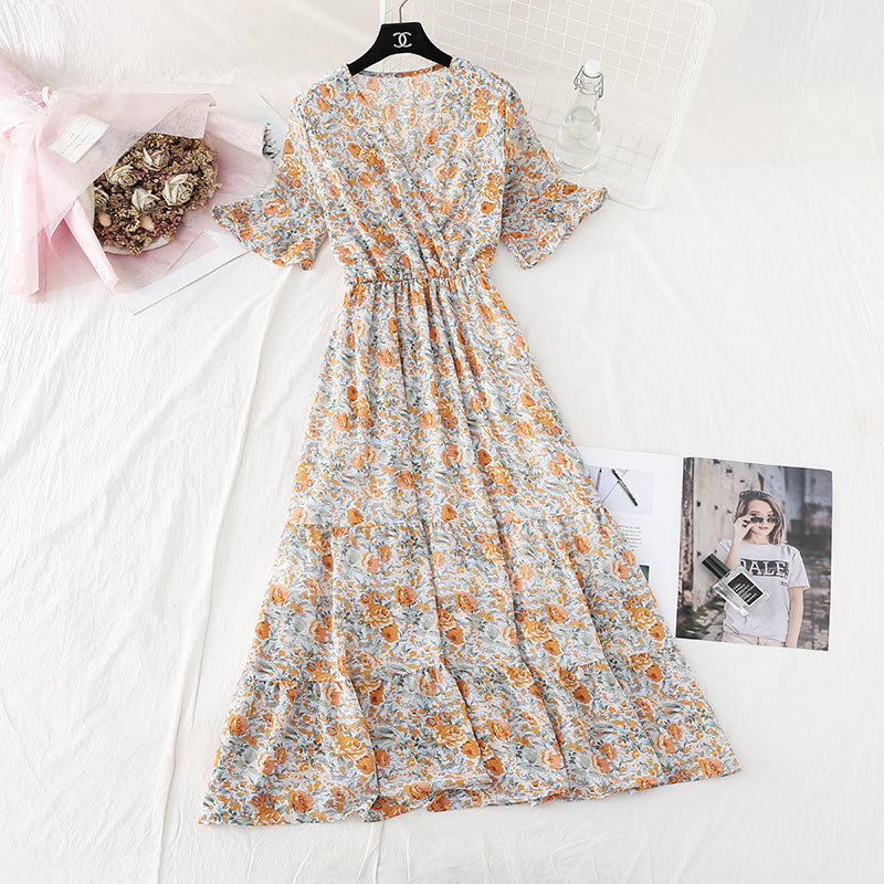 Neuer Stil, sanfter Wind, schmale Taille, großer französischer Retro-Swing-Rock 4603