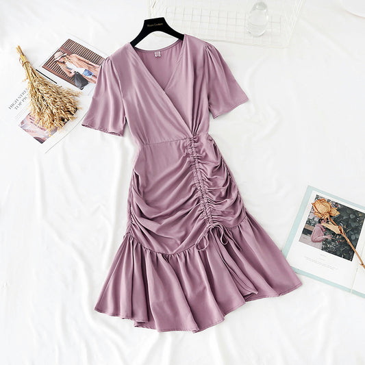 Sanfter Wind Kordelzug Fischschwanzrock mit Rüschen 4151