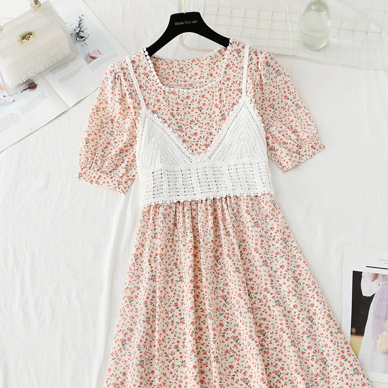 New French sweet small skirt suspender blouse two-piece set  4868