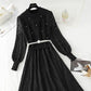 New knitted bottomed dress women's lace patchwork skirt  4441