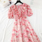 New style slim waist, gentle wind, broken Flower Chiffon French dress  4648