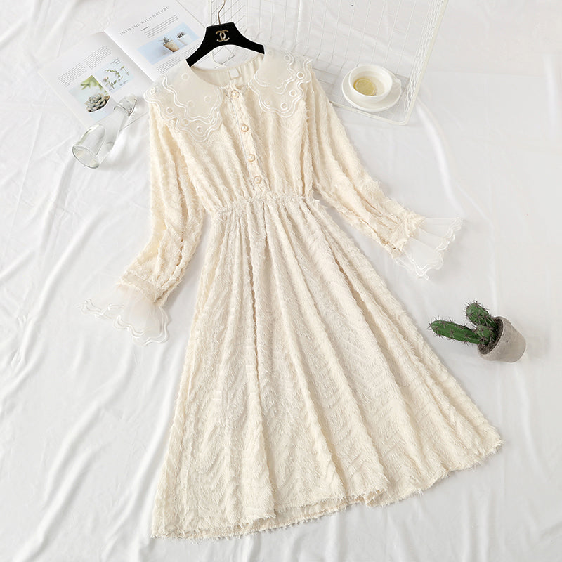 Chiffon tassel lace doll collar bottomed skirt  4470
