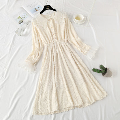 Chiffon tassel lace doll collar bottomed skirt  4470