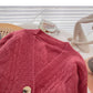 Single breasted Vintage loose V-Neck Sweater Coat  6171