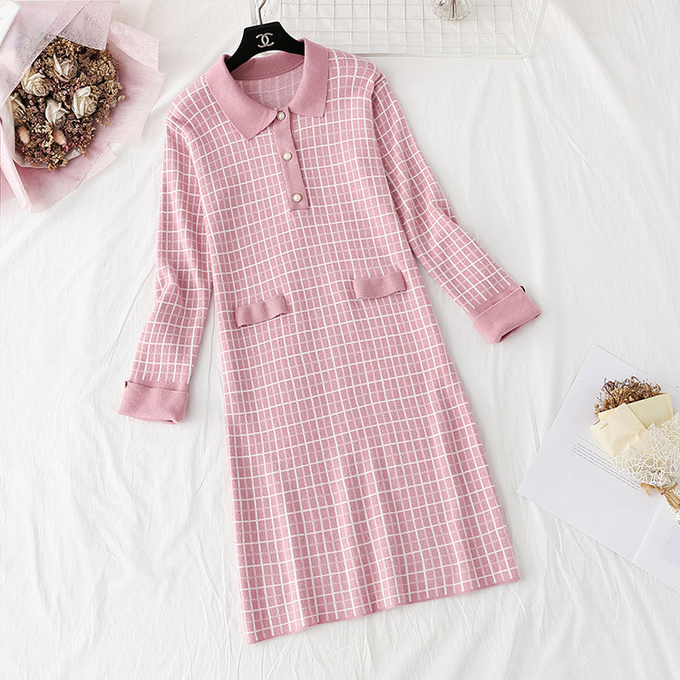 New style small fragrance high cold Department knee sweater skirt  4459