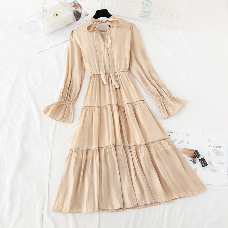 Vintage solid bow tie with a long skirt at the bottom  3830