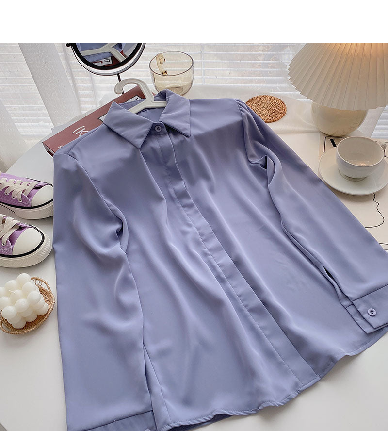 Casual outside with long sleeve top solid shirt  6262