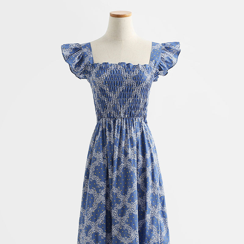 New French floral dress sweet and spicy suspender skirt  4283