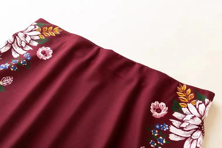 Mode printemps et été, tempérament, ample, taille haute, jupe trapèze fendue, jupe imprimée 3620