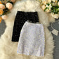 Shiny sequin skirt high waist bling blingA-line skirt  3720