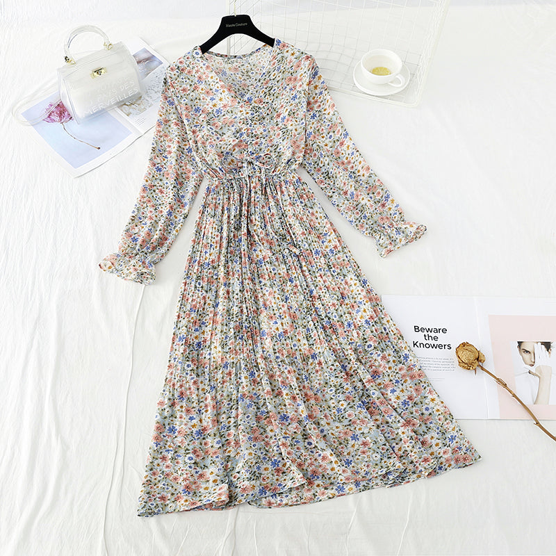 Schnüren Sie die plissierte Taille für den dünnen plissierten Chiffonrock 3874