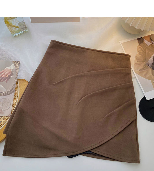 Jupe portefeuille taille haute froissée à motif irrégulier personnalisée 5306 