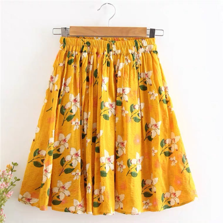New, little fresh temperament skirt, flower fairy A-line skirt  3572