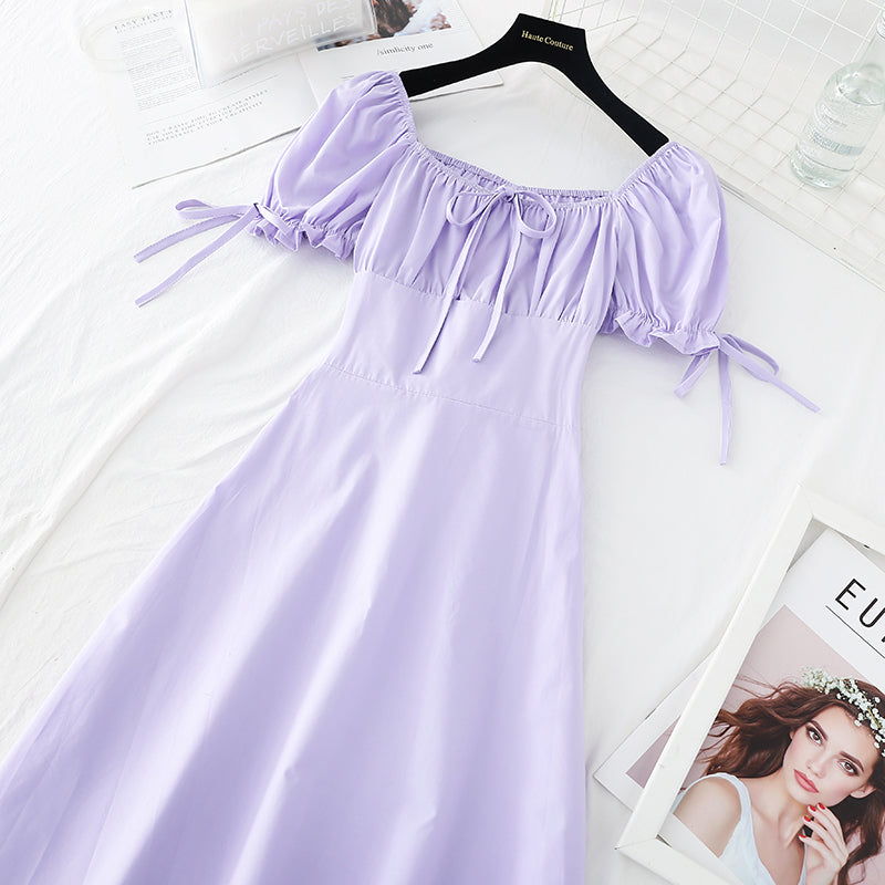 Light mature dress with slim waist  4184