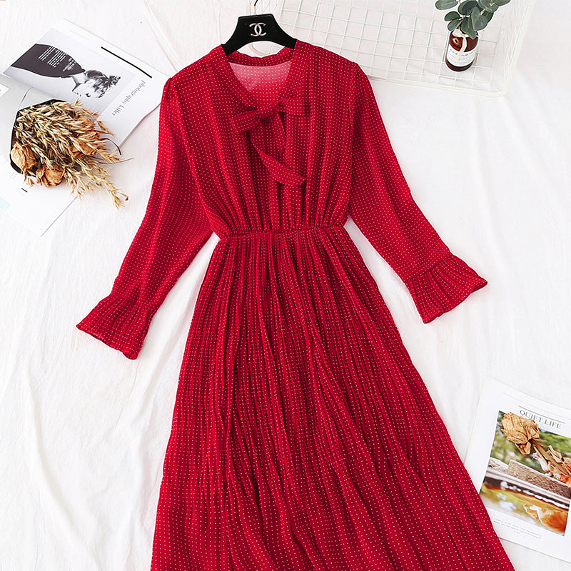 New Pleated Chiffon French Vintage Floral bottom skirt  3973