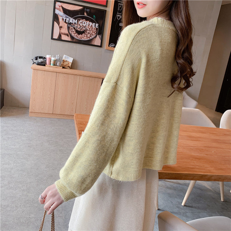 Small fresh knitted cardigan foreign coat  5269