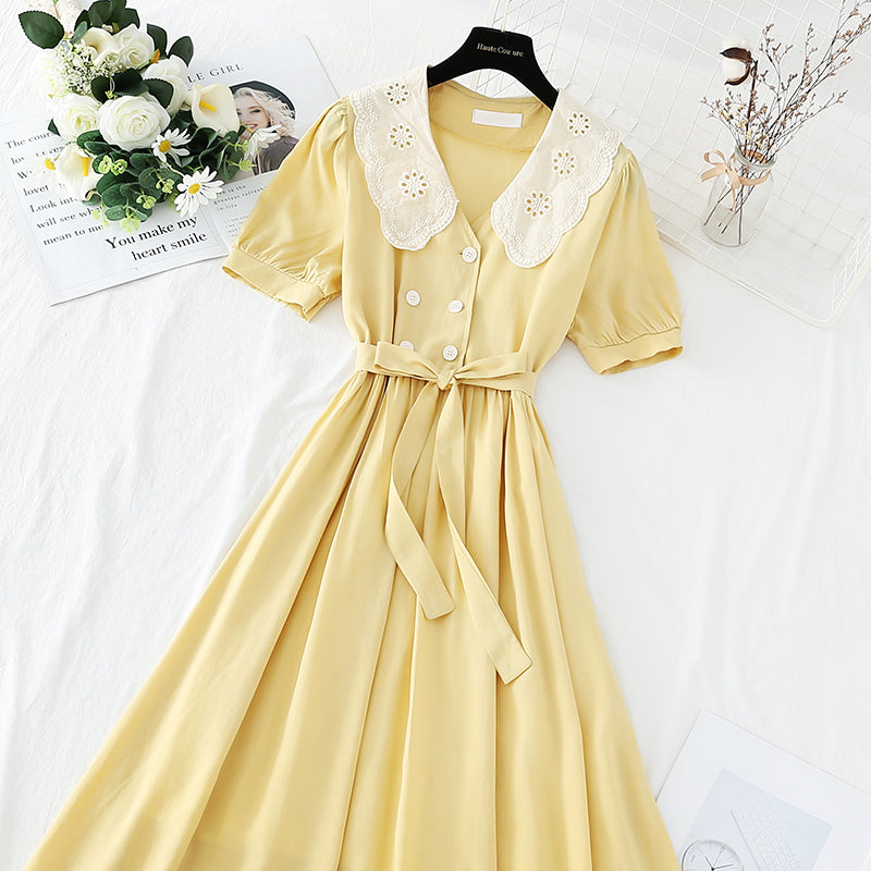 New French retro fairy long skirt Kikyo skirt  4224