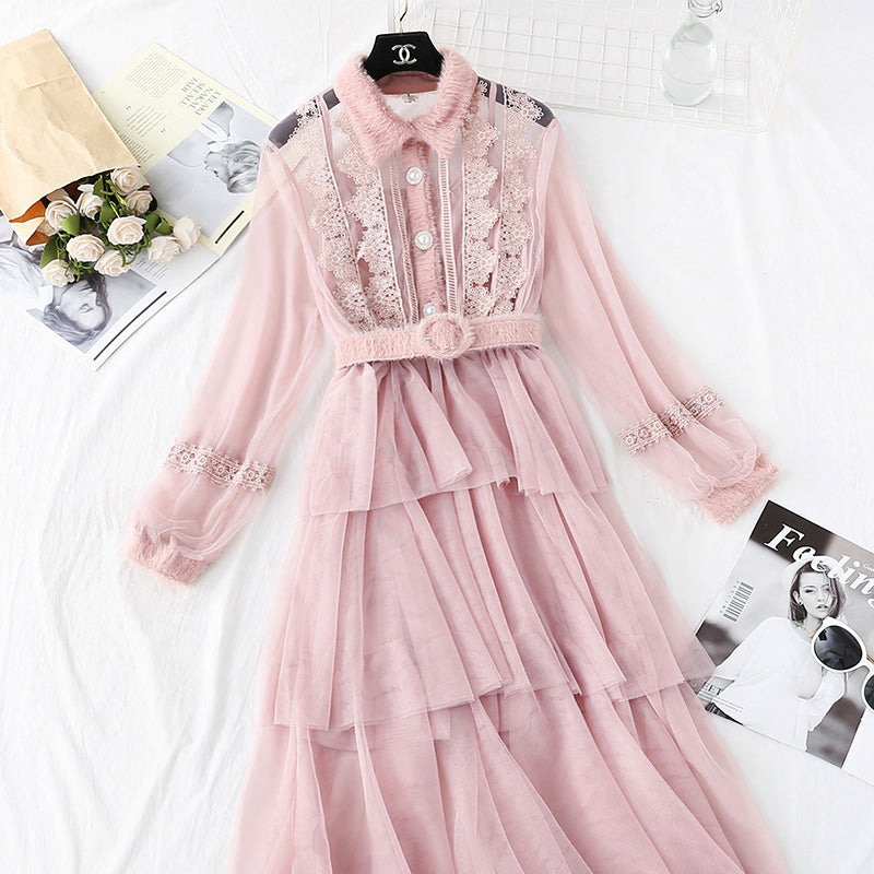 Fairy super xiansen series mesh dress  3980