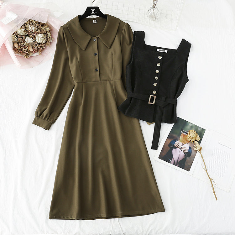 Neue Weste + französischer Retro-Puppenhals mit langen Ärmeln und Boden 3949