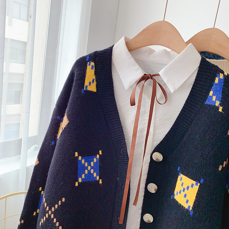 Knitted cardigan coat lazy style coat  5077