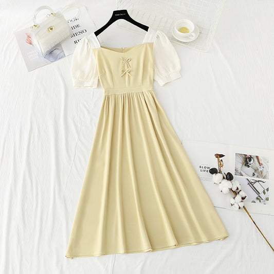 Thin French tea break skirt Kikyo first love temperament a-word skirt  4236