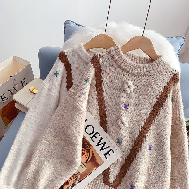 Small fresh and sweet sweater design sense sweater  5000