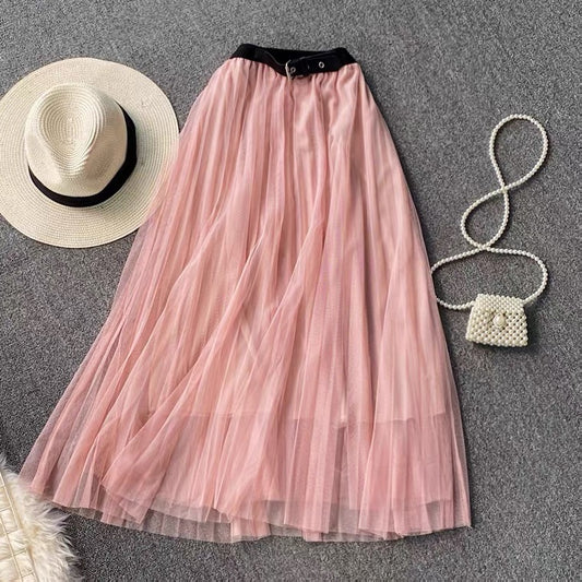 Jupe en tulle blanc super fée, jupe en tulle à taille élastiquée, jupe plissée 3524