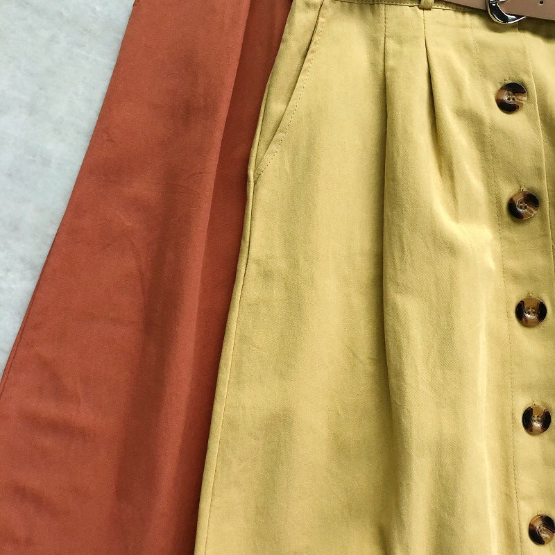 jupe trapèze taille haute en forêt, ceinture offerte 3681