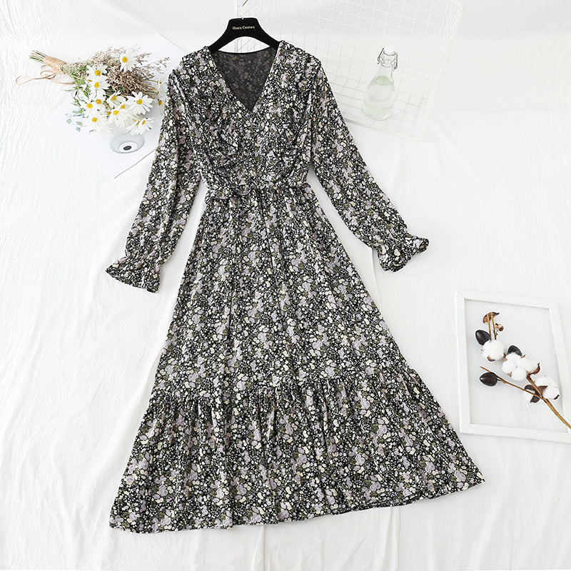 New style fungus skirt French retro minority bottomed skirt  4838