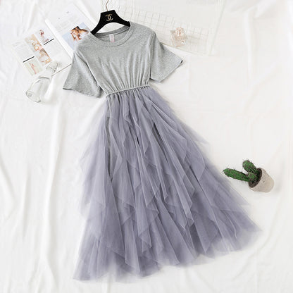 Cake mesh T-shirt skirt  4369