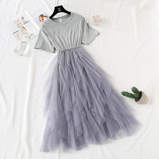 Cake mesh T-shirt skirt  4369