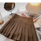 Foreign style aging day high waist pleated skirt  5348