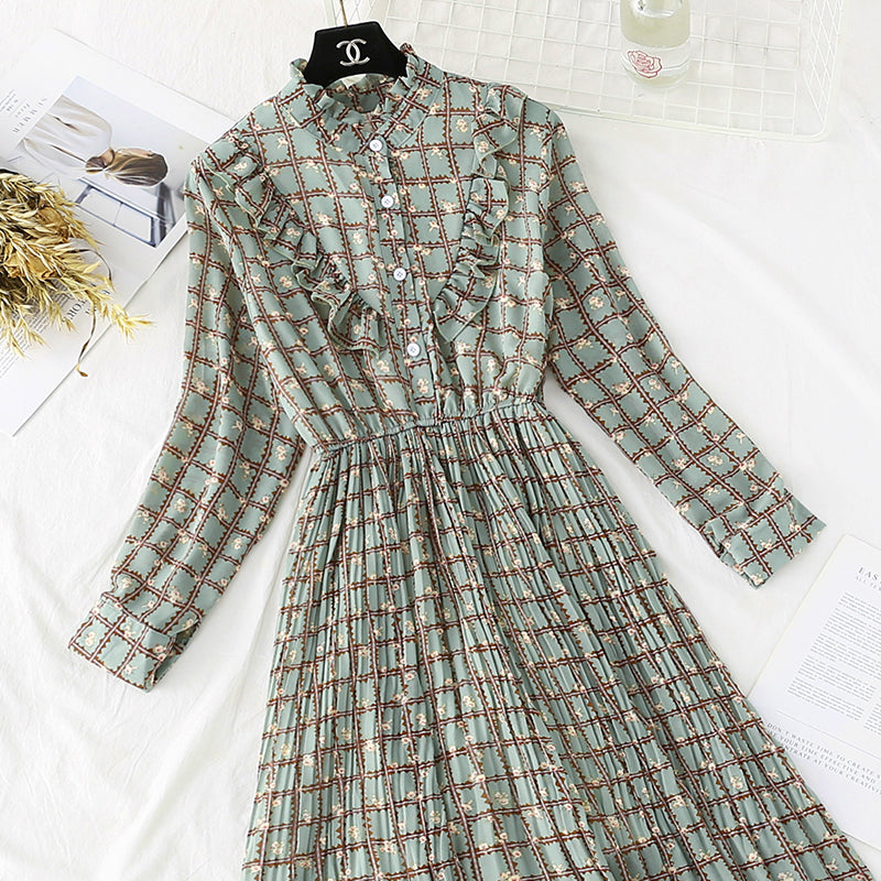 New interior with French retro knee pleated skirt  3961