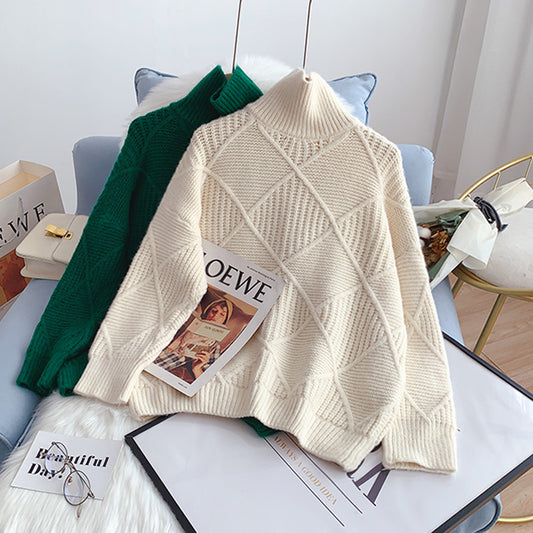 Pull col montant nouveau haut tricoté à bas 5162