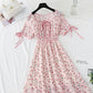 Small fresh lace up sweet dress broken flower skirt looks thin  4865