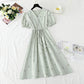 Cotton linen dress embroidered first love tea break skirt  4273