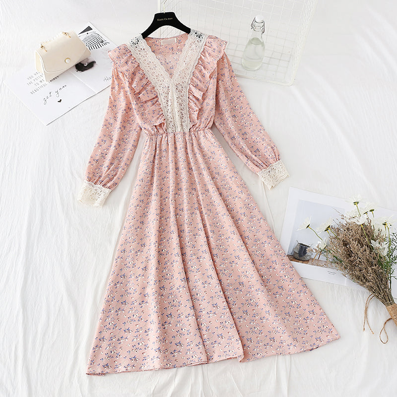 Spitze genähter Chiffonrock zeigt dünnes elastisches Taillentemperament 4080