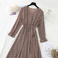 Korean vintage floral dress looks thin with ruffle sleeves  4843